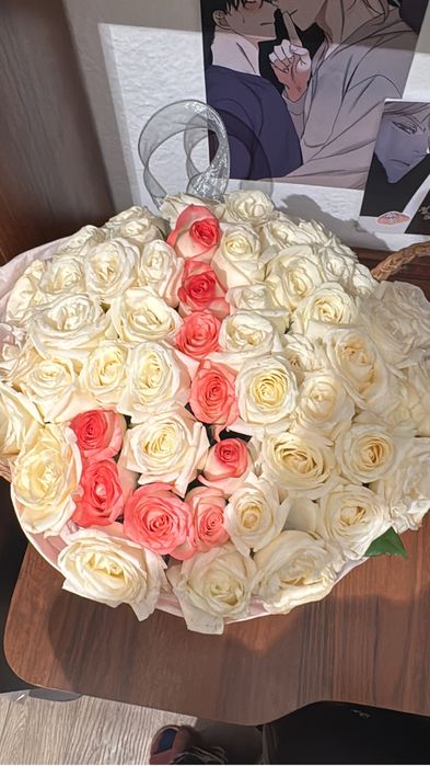 55 роз с буквой J