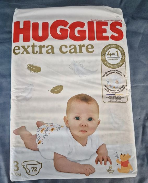 Scutece Huggies Extra care 3, 6-10 kg, 72 buc