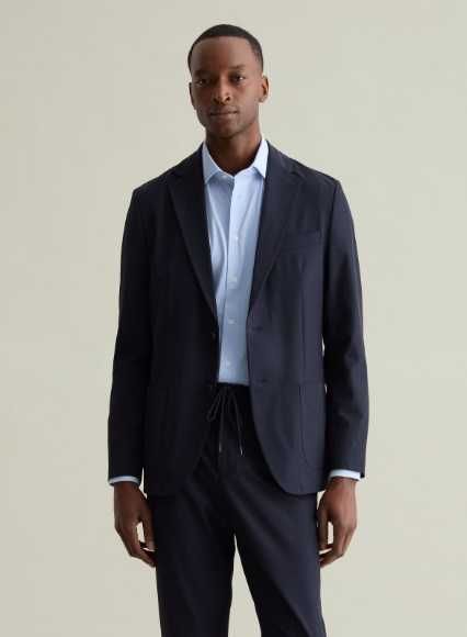 Sacou blazer 40 L slim Massimo Dutti NOU lana Finest Italian albastru