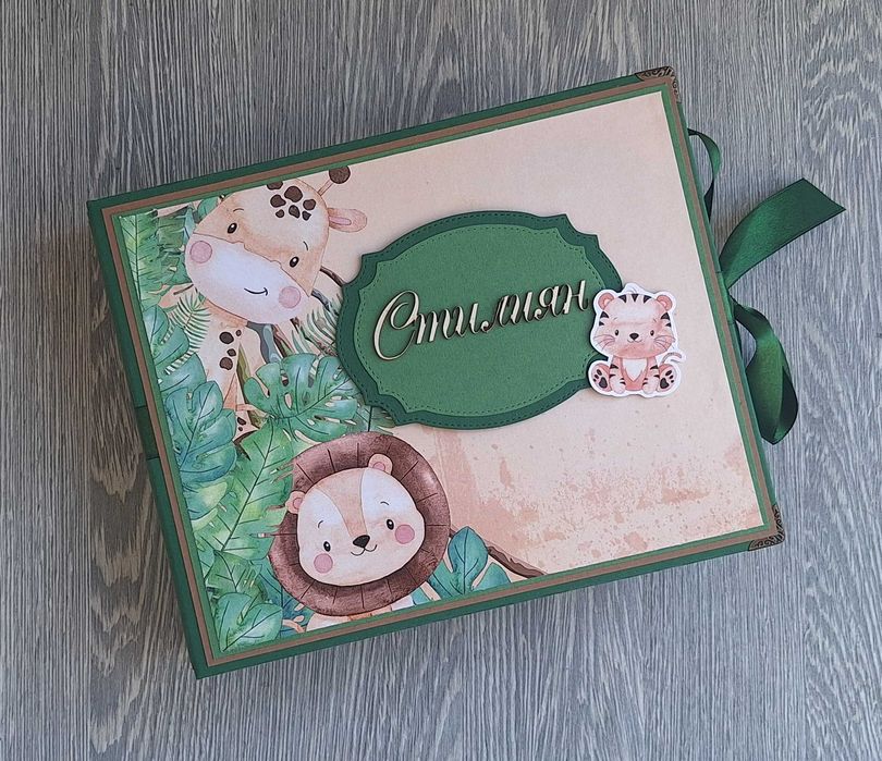 Албум "Джунгла" в зелено, ръчна изработка /24.18