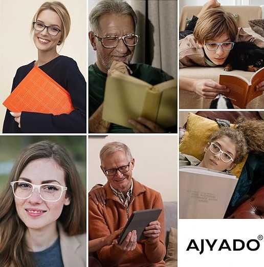Комплект от 2 чифта диоптрични очила за четене AJYADO с калъфи