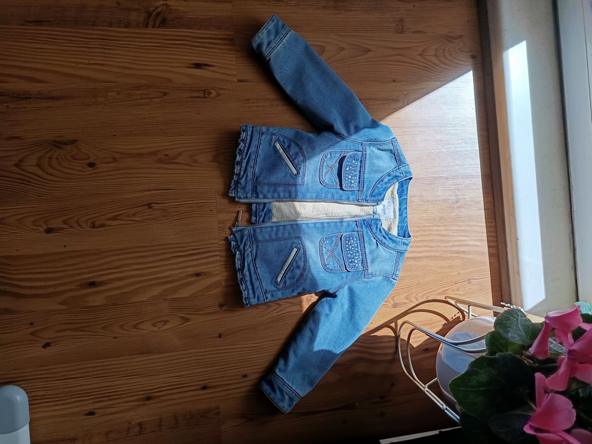 Дънково яке, дънки и подарък за момиче 92-98