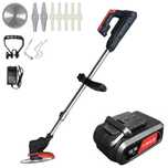 Trimmer pentru iarba, baterie 21V, cu disc, lama si lamele plastic