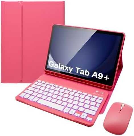 Нова Клавиатура калъф за Samsung Galaxy Tab A9 Plus 11” LED подсветка