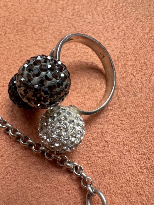 Сребърна гривна и пръстен