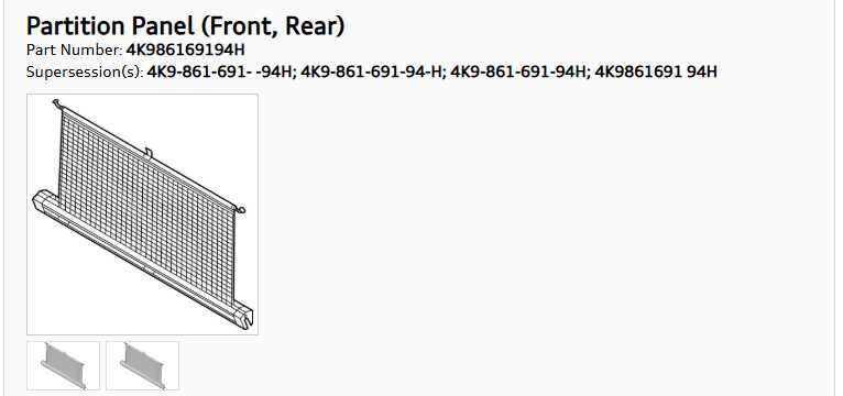 Plasa luneta, separator marfa Audi A6 and RS6 Avant C8