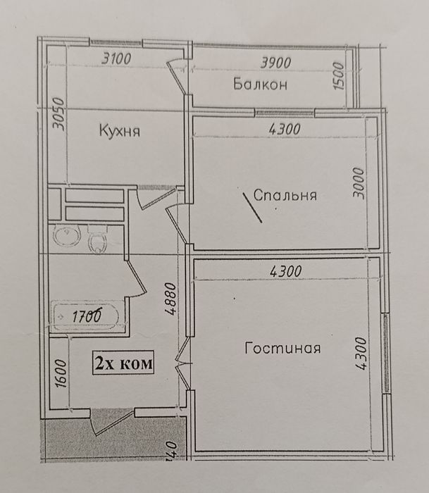 Продаю собственную  2 комнатную квартиру с кадастром ,Baku Resident ,