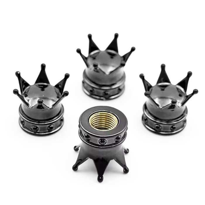 Капачета за вентил, капачка КОРОНА ЧЕРЕП 4бр комплект 5цвята ТОП ЦЕНА