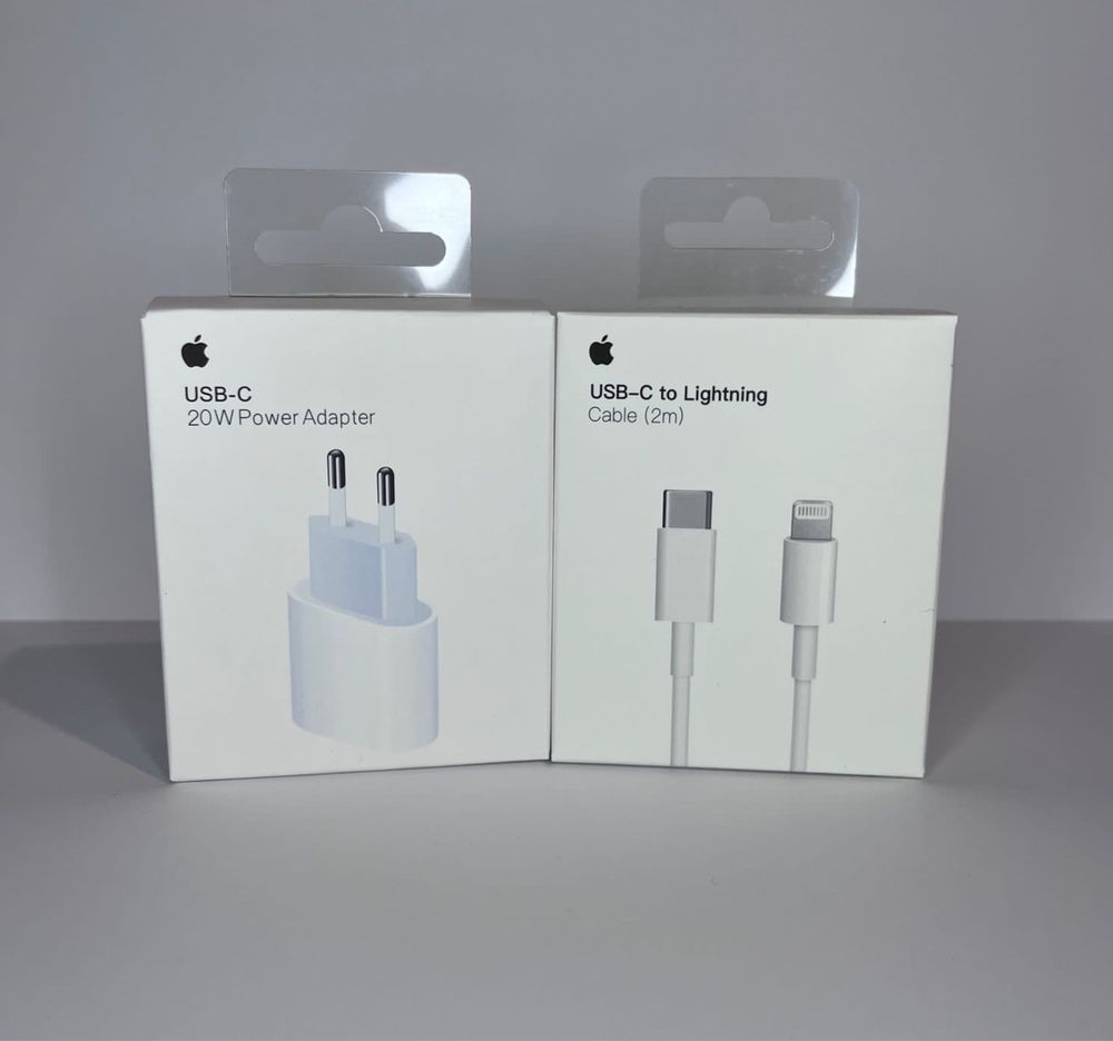 Incarcator rapid Apple 20W USB-C + Cablu Apple USB-C - Lightning (2m)