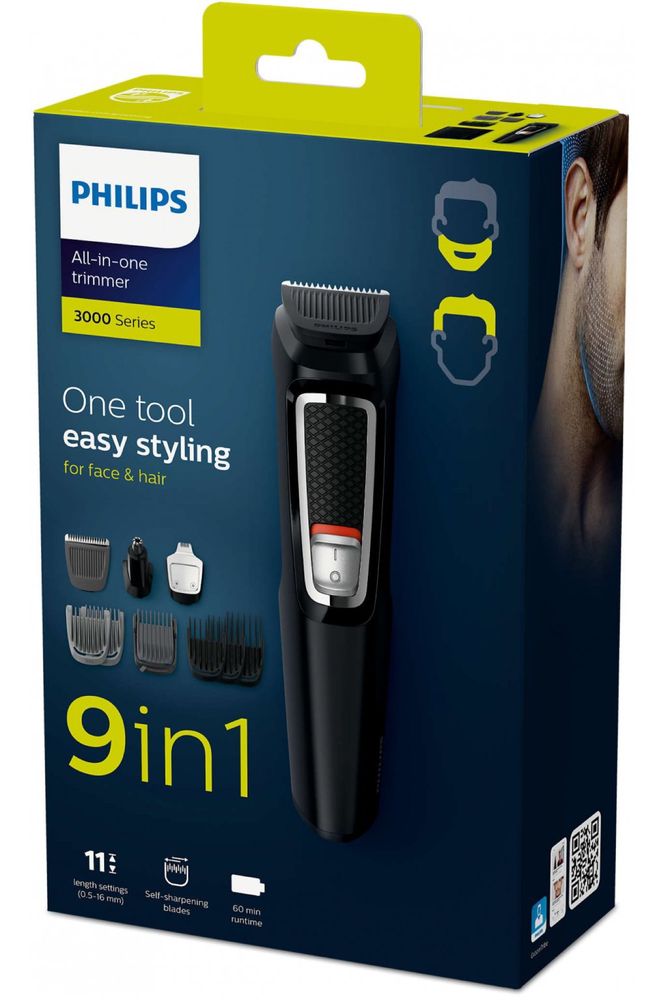 Мултифункционален тример Philips Series 9 в 1 за коса, брада и тяло