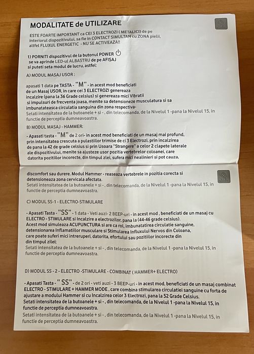 Aparat de masaj cervical inteligent