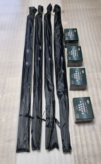 SET 4 Lansete Carp WINDBLADE 3.90m 3.5Lbs + 4 Mulinete AVIATOR DP70