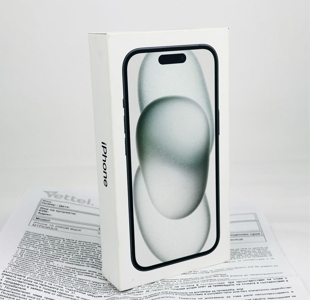 НОВ! Apple iPhone 15 128GB Black / Yellow 3г. Гаранция!