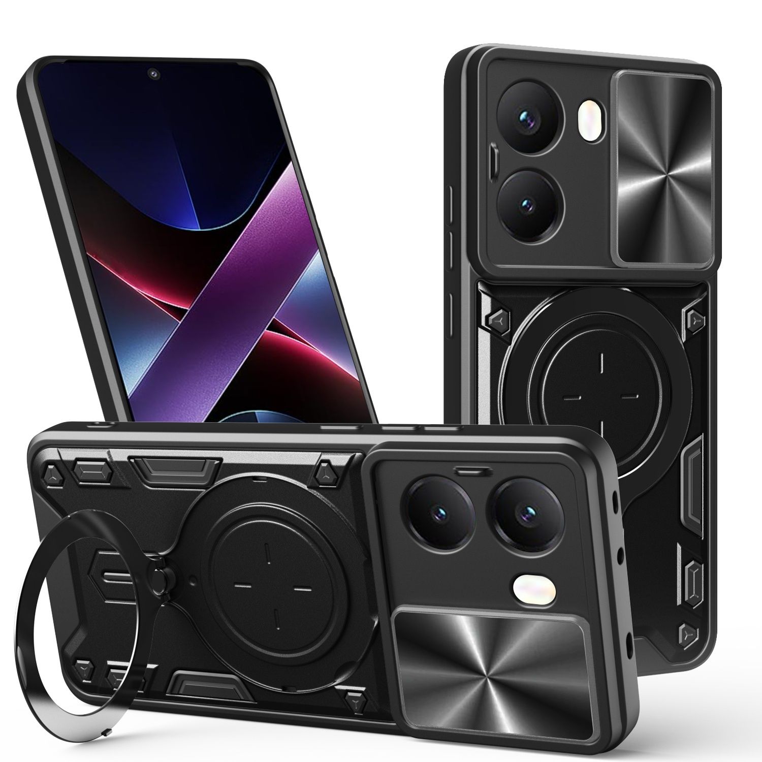 Xiaomi Poco X7 Pro / X6 Pro / GIANT RING Удароустойчив кейс с пръстен