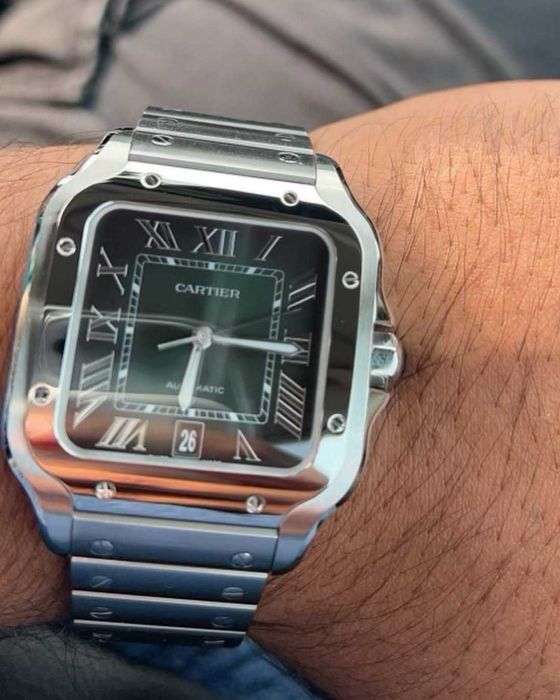 Cartier Santos 100 Silver Green