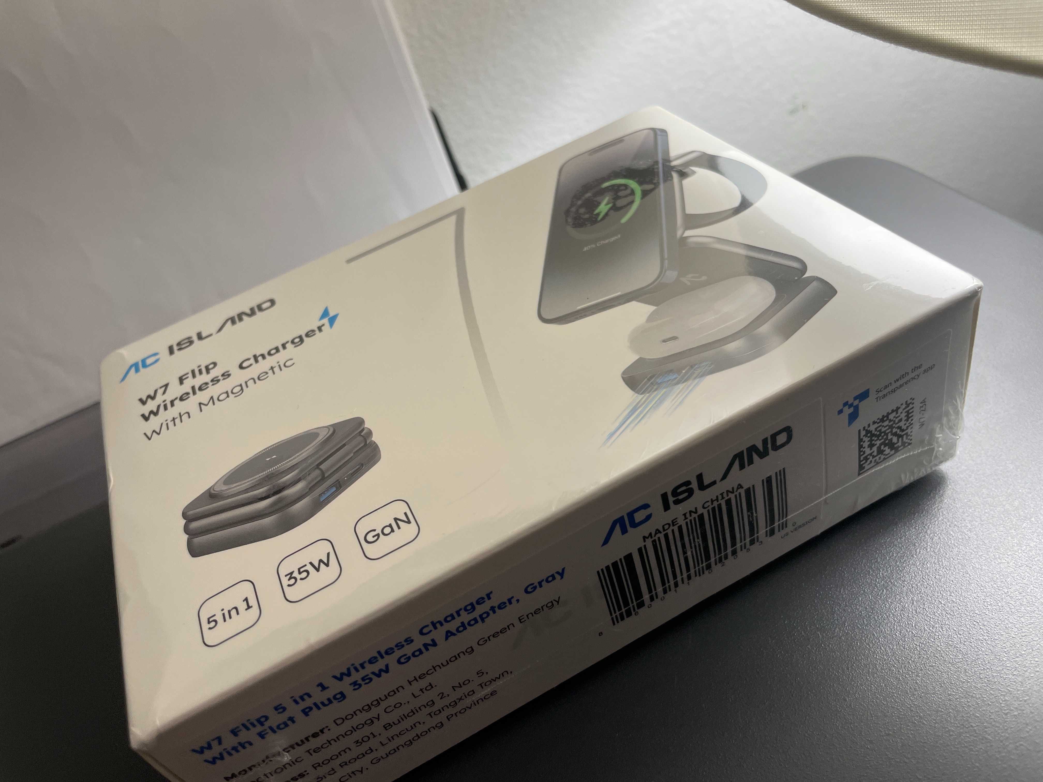 AC Island W7 flip magnetic charger 5in1 35W apple samsung NOU SIGILAT