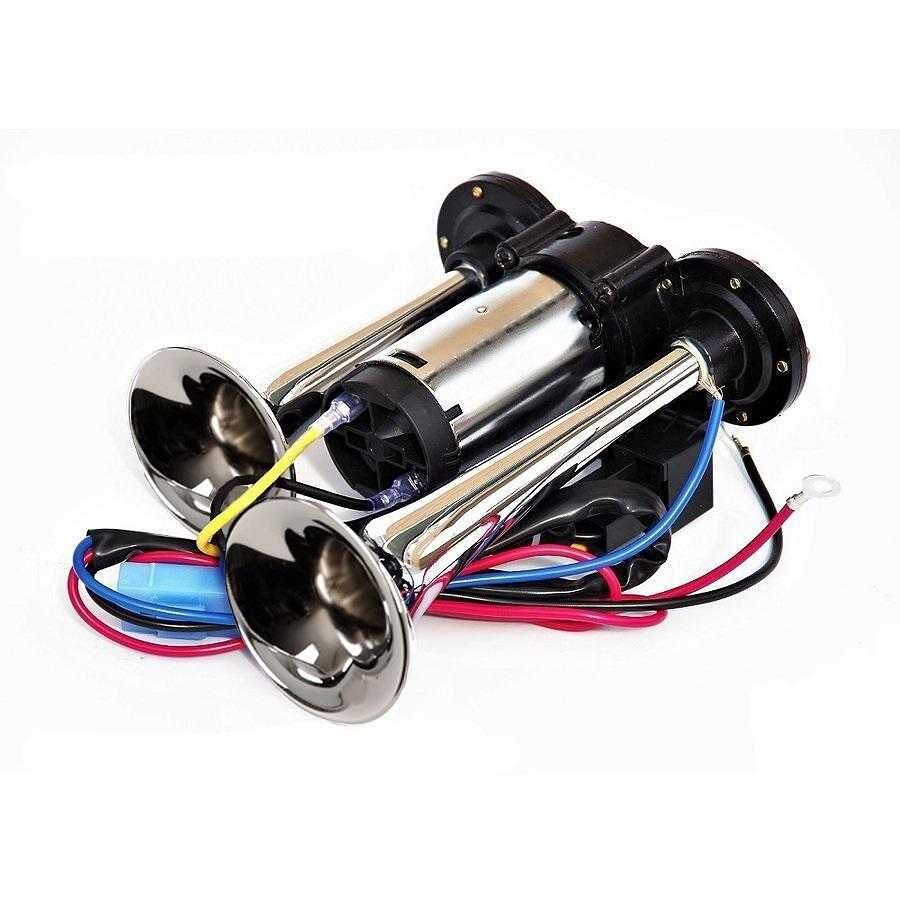 Тромба 12V, 125dB, двойна, с интегриран компресор, хром