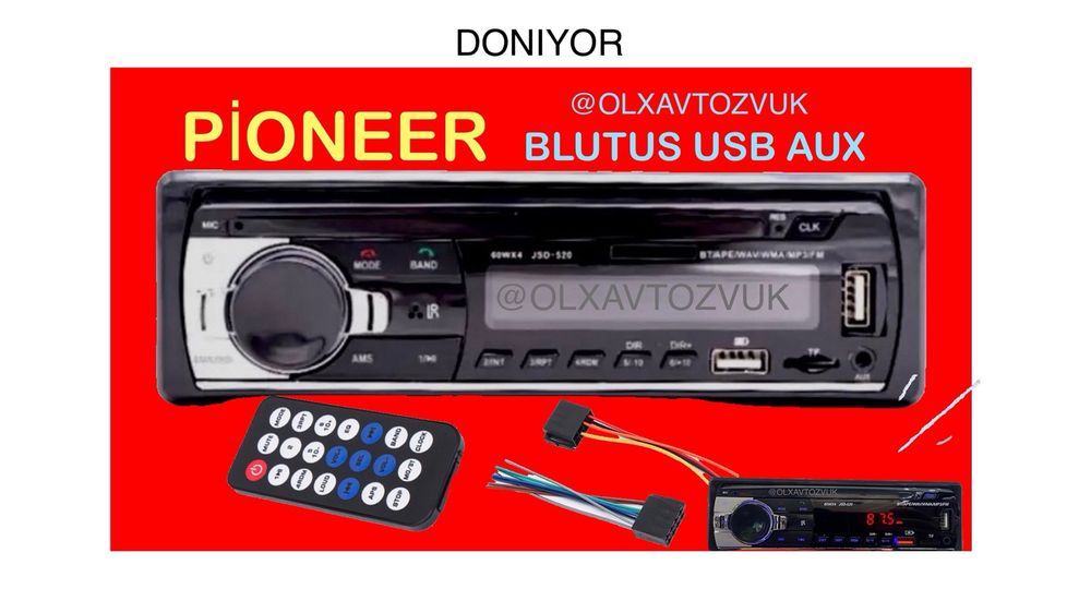 pioneer mafon Yangi karo’pka Blutus USB va mini Fleshka aux radio new