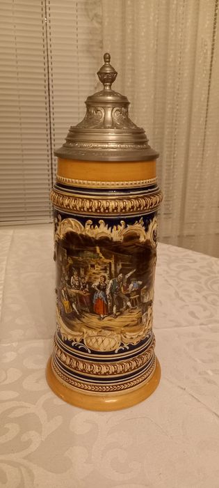 Vintage. Нова. Немска рисувана халба 31 см.