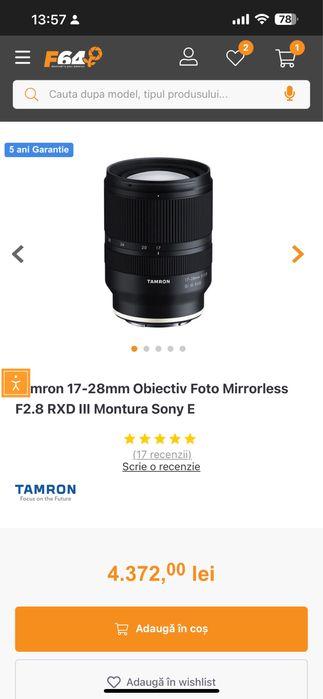 Vand Tamron 17-28 f2.8 DI lll RXD SONY ..CA NOU
