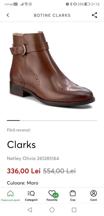 Ghete Clarks, mărimea 36, o singura purtare