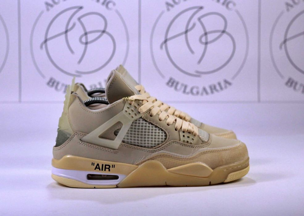 Nike Air Jordan Retro 4 Military Blue Off-White PSG Pure Money Обувки