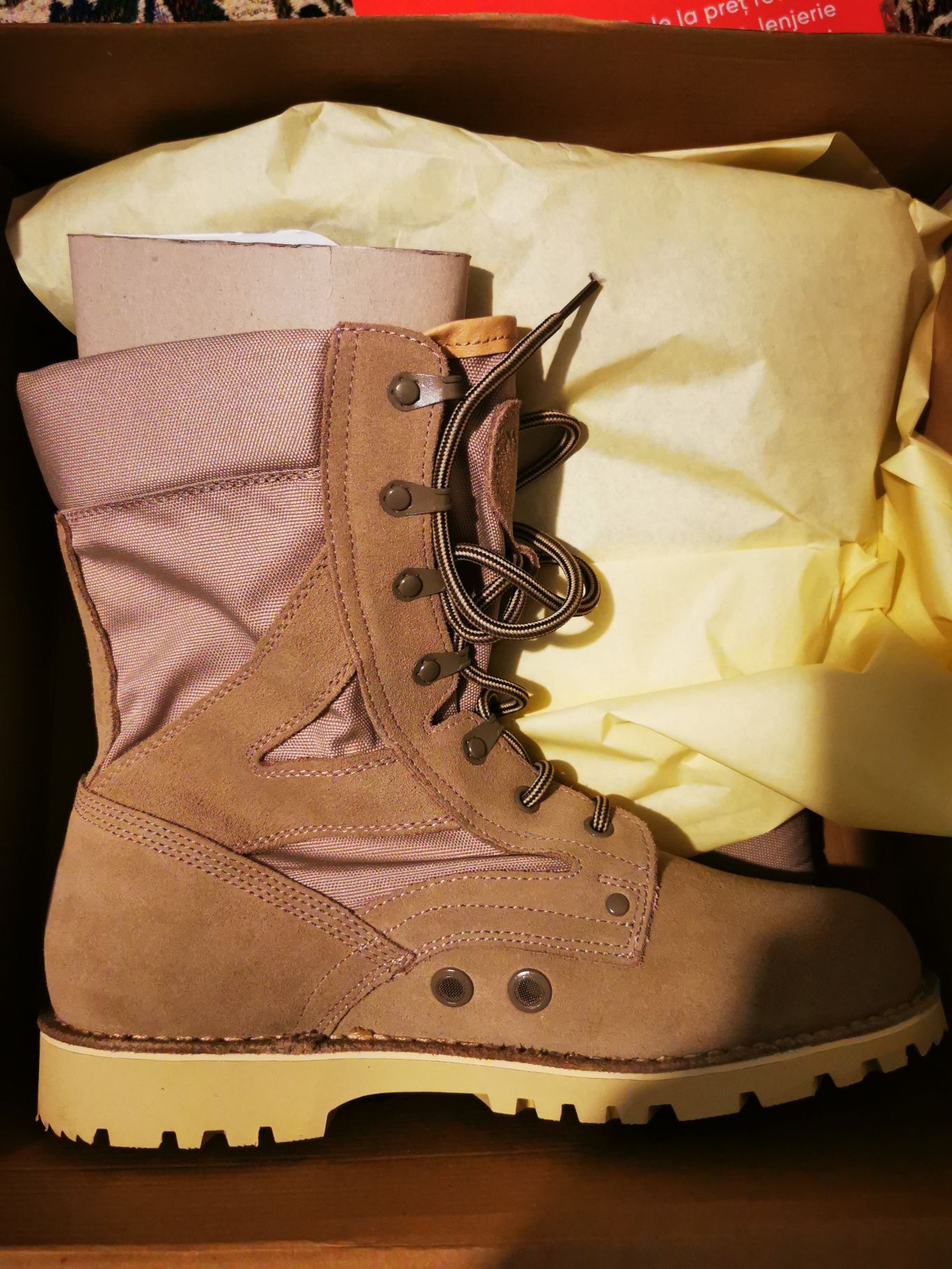 Bocanci vara militar combat piele intoarsa 41.