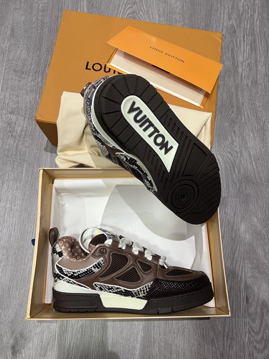 LV Louis Vuitton Skate Sneakers Brown/Snake Skin