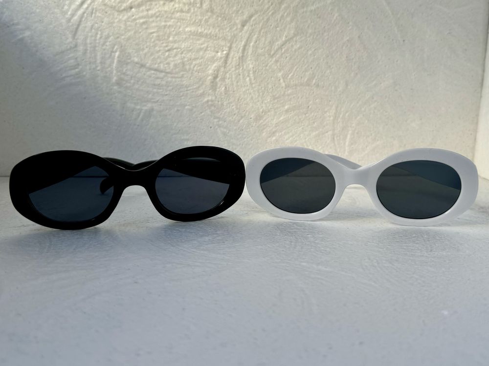 Celin'e Дамски слънчеви очила елипса кръгли овални 2 цвята бели черни