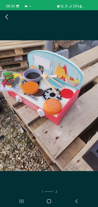 Bucatarie de lemn mdf de copii pret 50 lei noi in cutie