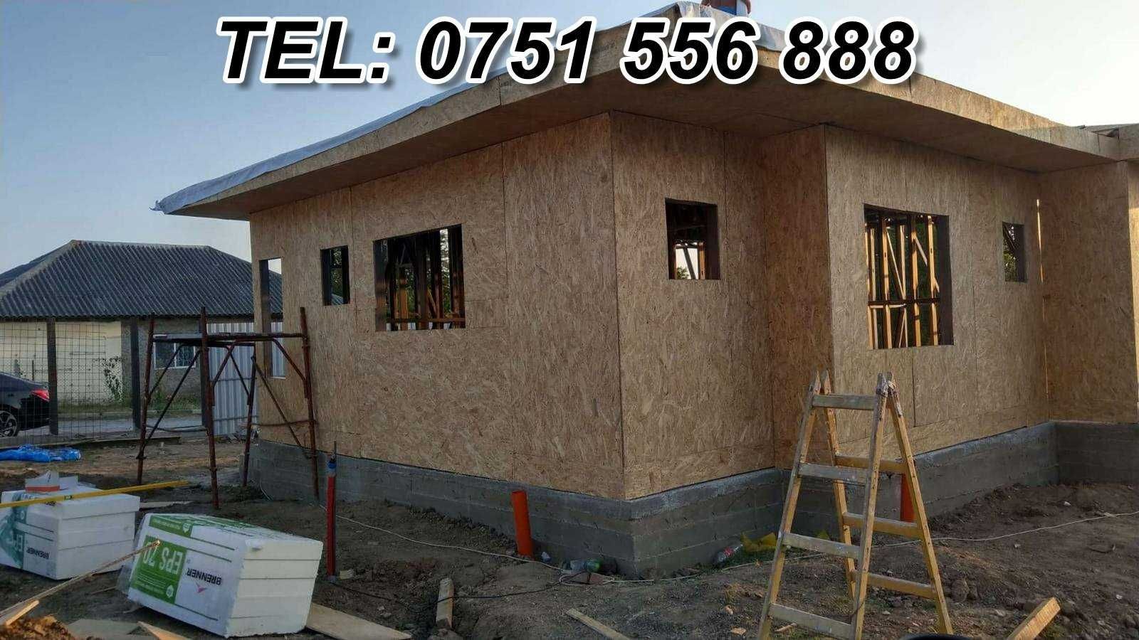 Casa din structura de lemn si cabane A-Frame
