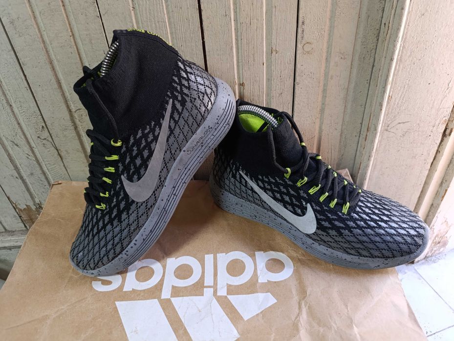 Nike Lunarepic Flyknit Shield Black Silver Volt''оригинални маратонки