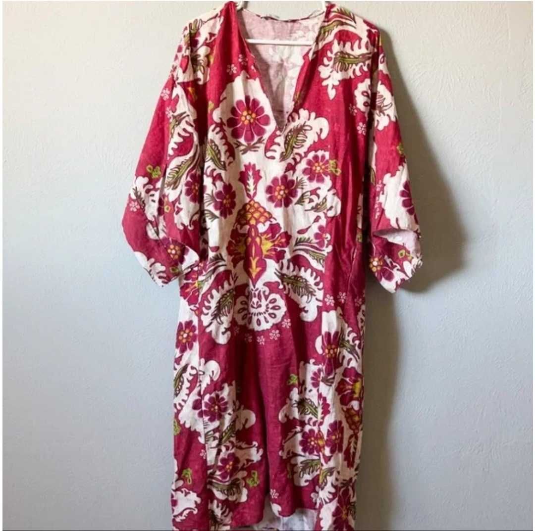 Rochie caftan Zara din in 100% editie limitata, M-L, nou