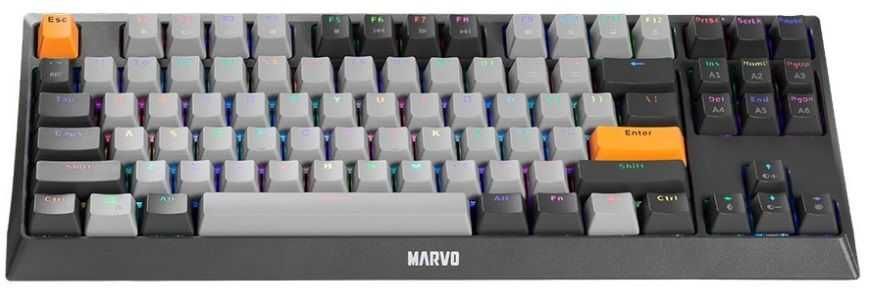 Механична клавиатура Marvo - KG980-B, Blue switches, RGB, черна