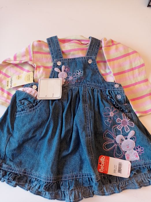 Бебешка дънкова рокля 6-9м.