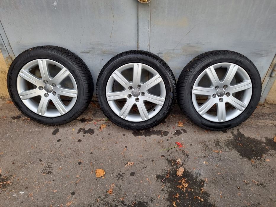 3 roti originale AUDI A6 4F A4 17 toli Sline Dunlop iarna