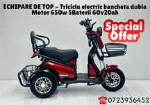 Tricicleta electrica OFERTA 23% adulti varstnici LONG RANGE 20ah 650w