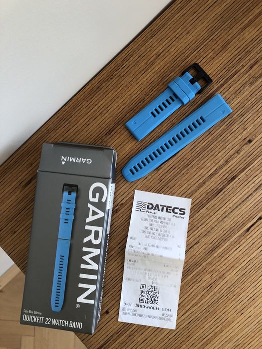 Каишка Garmin QuickFit 22 мм – синя, силиконова