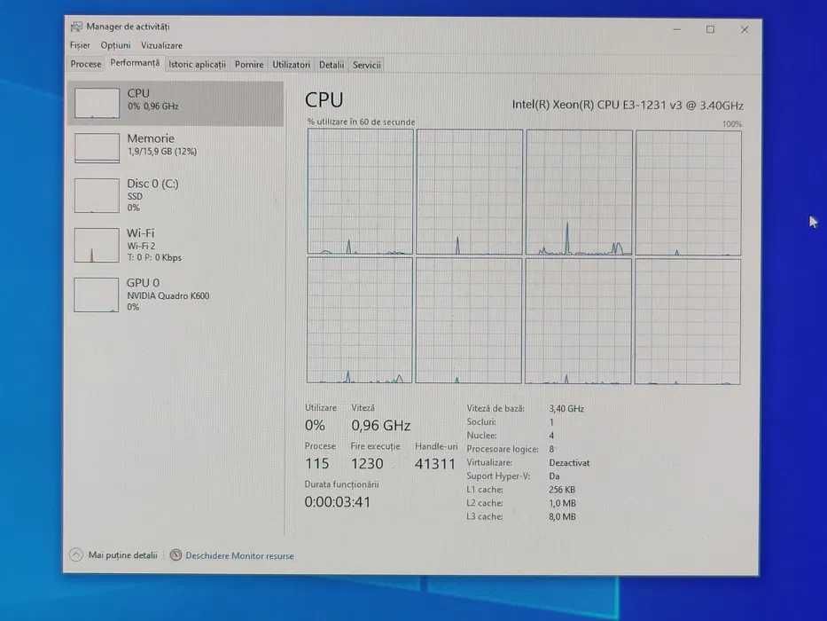 Pc/ calculator Lenovo Thinkstation P300, Intel xeon E3-1231 v3,ssd 512