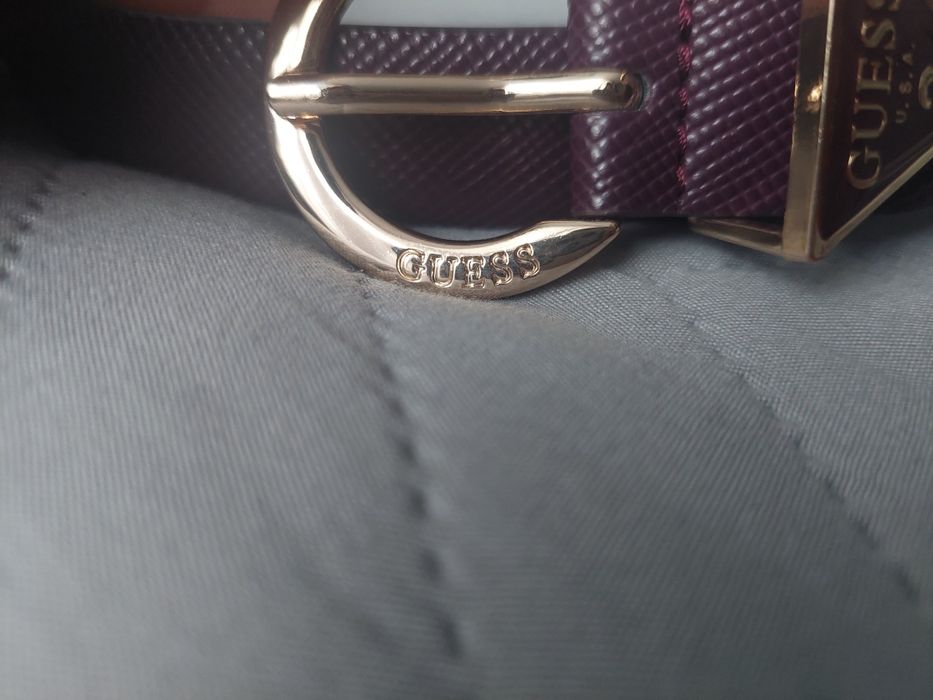 Guess, дамски колан, виолетов цвят