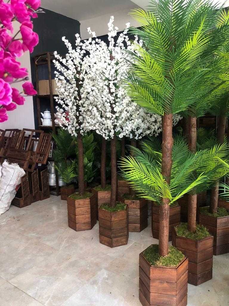 Pom Artificial  Copac Bonsai  Decoratiune ALB Planta Ghiveci 1.8 metri