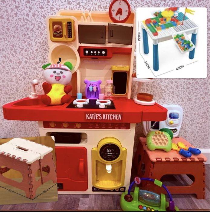 Лего стол конструктор кухня стул и много игрушек 15.000