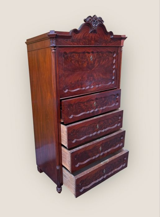 Credent cu servanta/birou/sertare lemn mahon