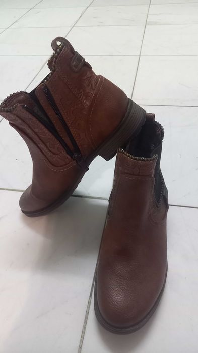 Дамски боти, естествена кожа, Mustang