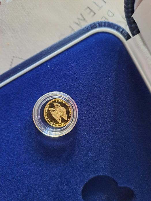 Moneda aur BNR 1,224 in cutie - Ideal pentru cadou