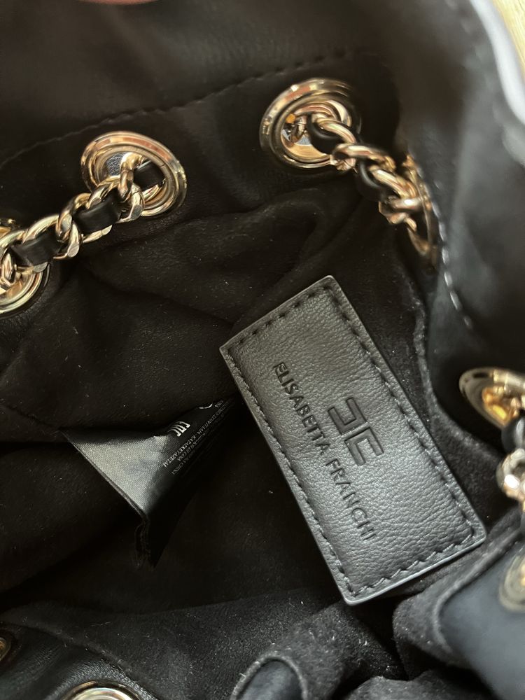 Elisabetta Franchi Charms Embellished Chain Bucket Bag