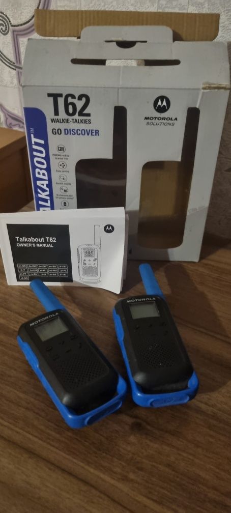 Рация Motorola t62 2шт синие
