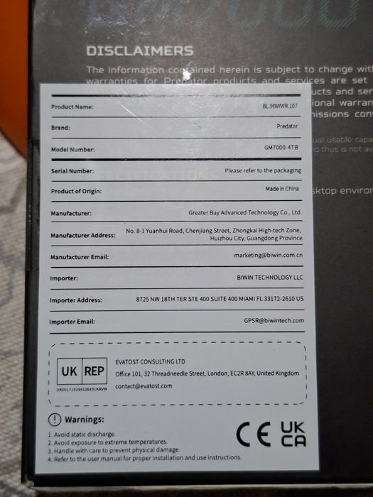 SSD Predator  M.2 4TB