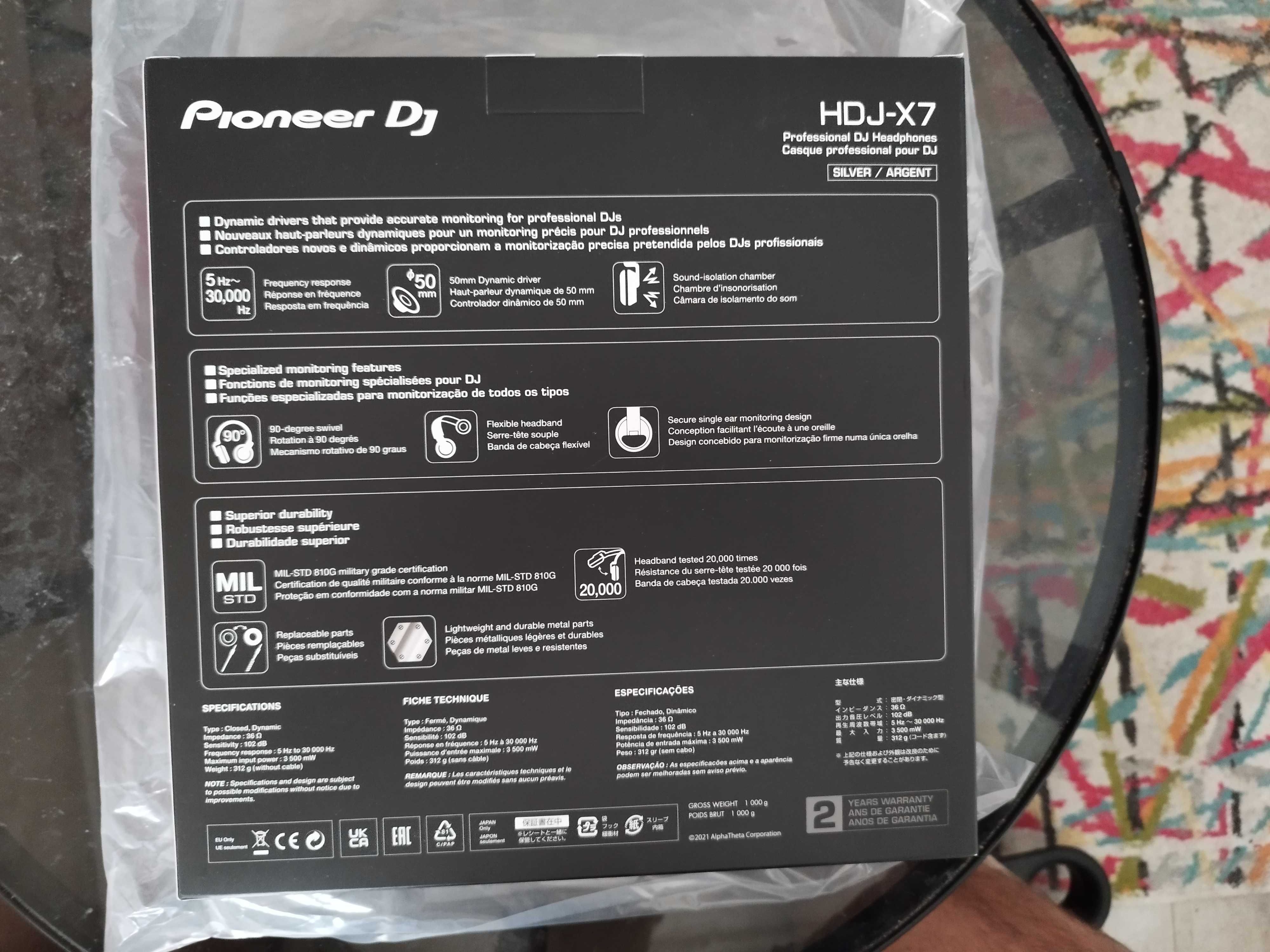 Casti profesionale Pioneer Dj HDJ-X7 Silver