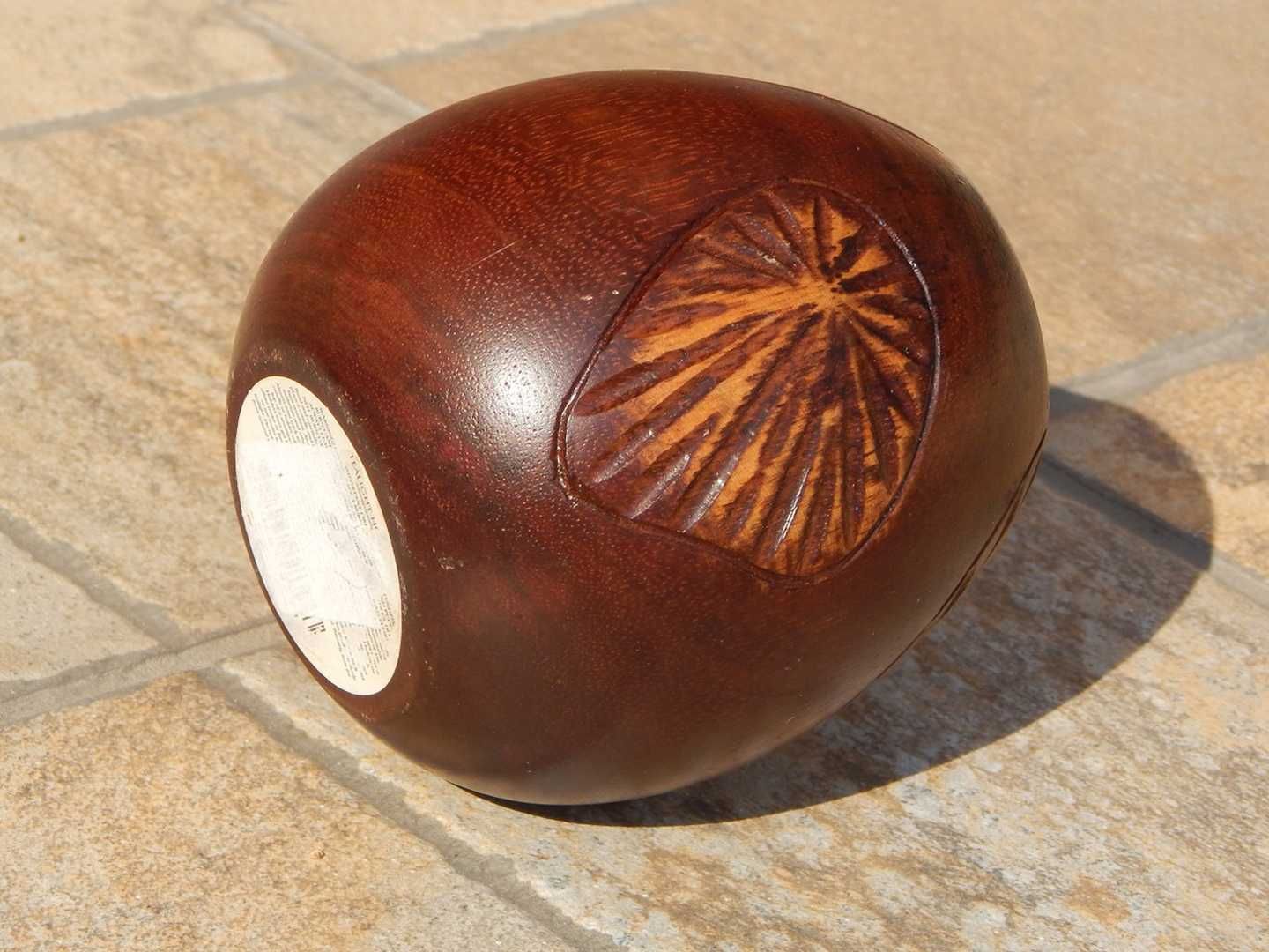 Vaza tip bol din lemn stil african 10.5 cm inaltime